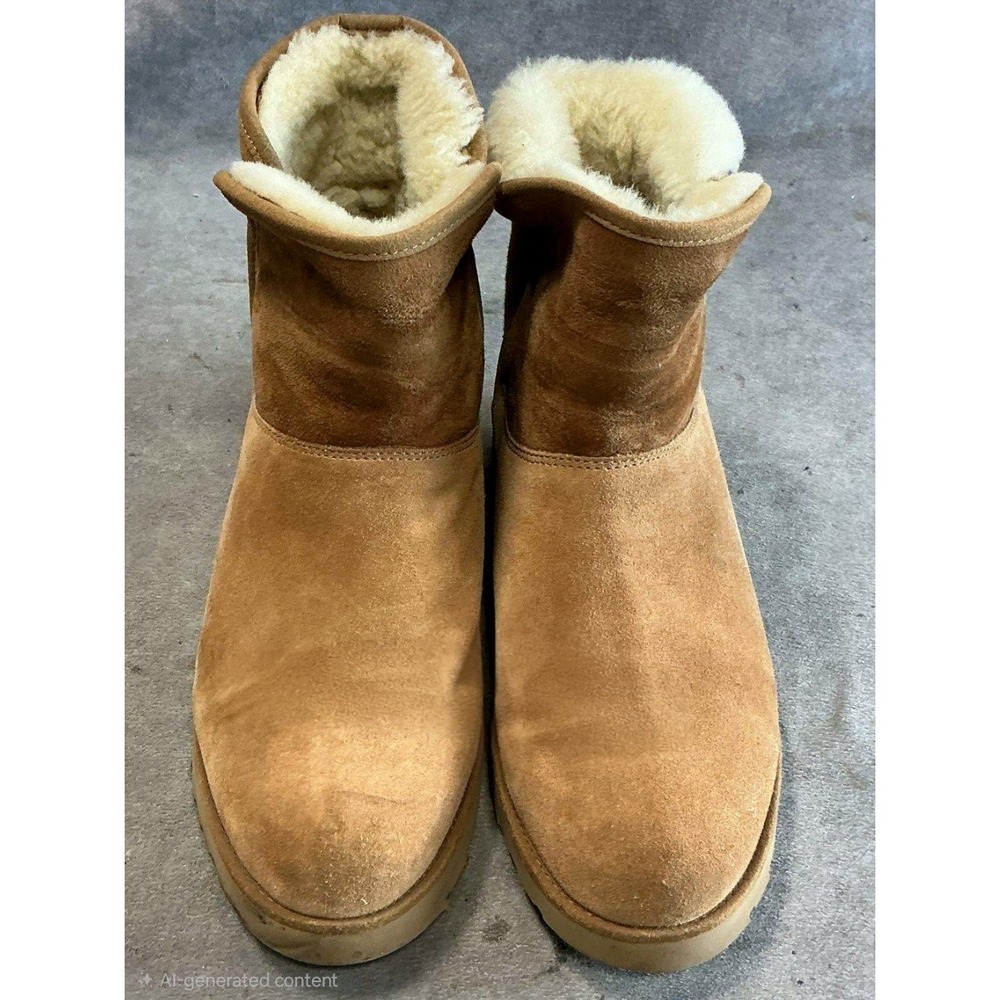 Ugg Kristin Classic Slim Chestnut Suede Wedge Ankle Boots 1012497 8.5 w/ box - Picture 2 of 9